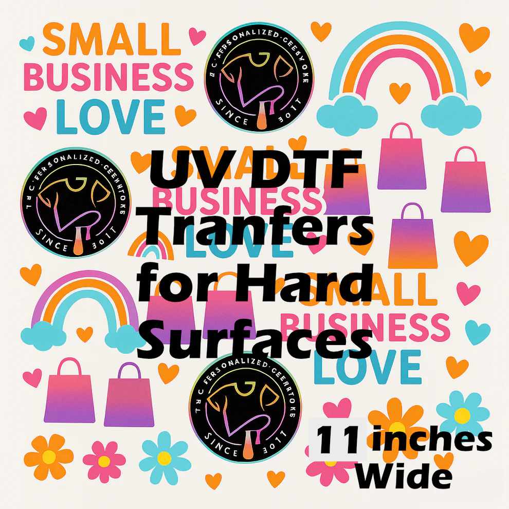 UV DTF Transfers 11" wide Gang Sheet for Hard Surfaces