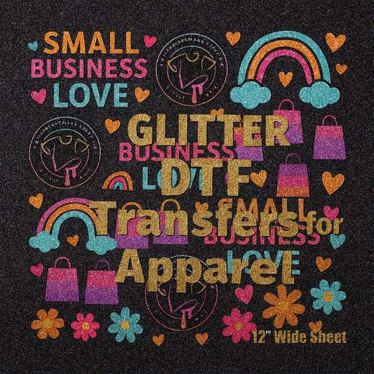 12" wide printing area gang sheets, cold peel, and high quality printing and inks.